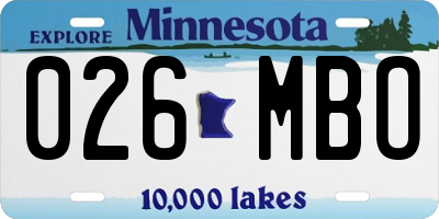 MN license plate 026MBO