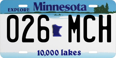 MN license plate 026MCH