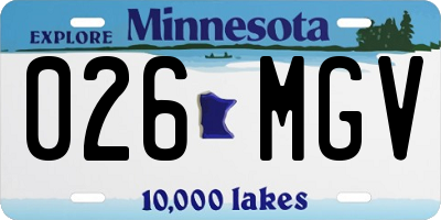 MN license plate 026MGV
