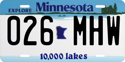 MN license plate 026MHW