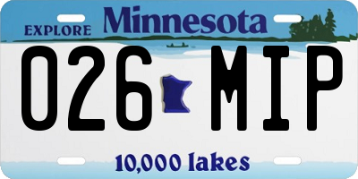 MN license plate 026MIP