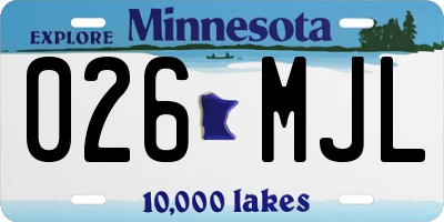 MN license plate 026MJL