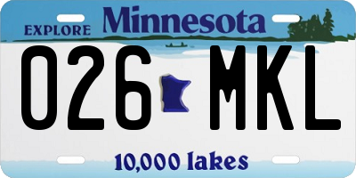 MN license plate 026MKL