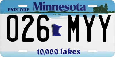 MN license plate 026MYY