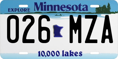 MN license plate 026MZA