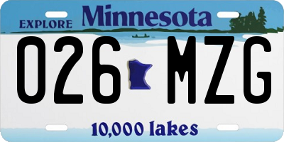 MN license plate 026MZG