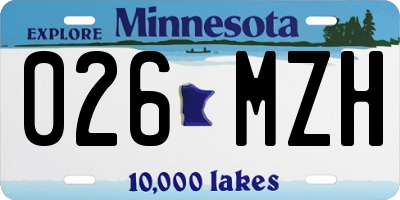 MN license plate 026MZH