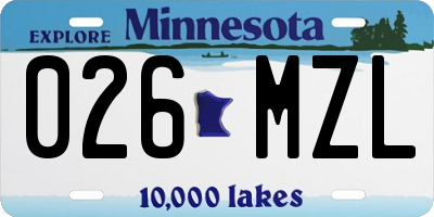 MN license plate 026MZL