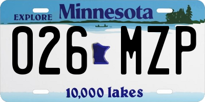 MN license plate 026MZP
