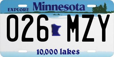 MN license plate 026MZY