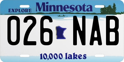 MN license plate 026NAB