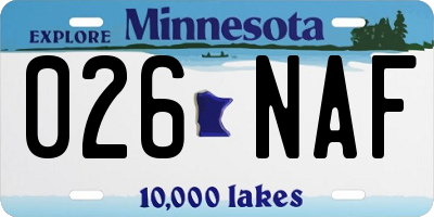 MN license plate 026NAF