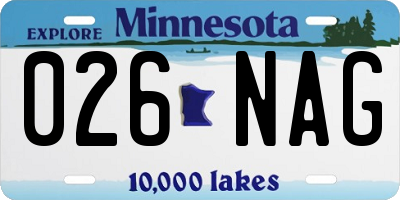 MN license plate 026NAG