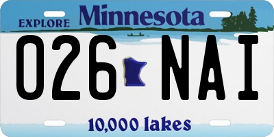 MN license plate 026NAI