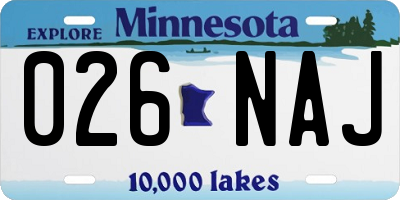MN license plate 026NAJ