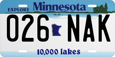 MN license plate 026NAK