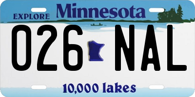 MN license plate 026NAL