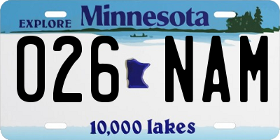 MN license plate 026NAM