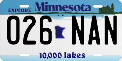 MN license plate 026NAN
