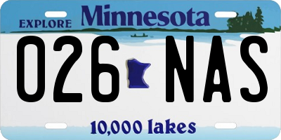 MN license plate 026NAS