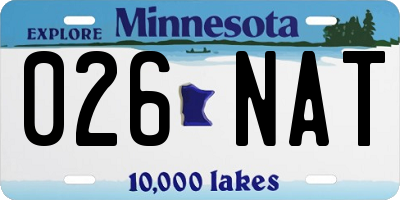 MN license plate 026NAT