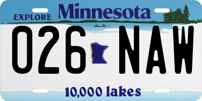 MN license plate 026NAW