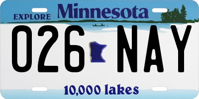 MN license plate 026NAY