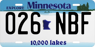 MN license plate 026NBF