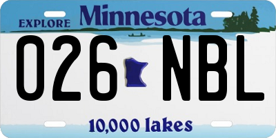 MN license plate 026NBL