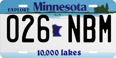 MN license plate 026NBM