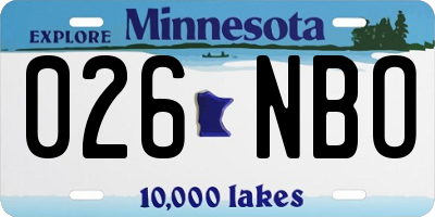 MN license plate 026NBO