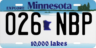 MN license plate 026NBP