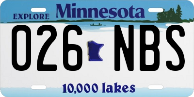 MN license plate 026NBS