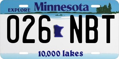MN license plate 026NBT