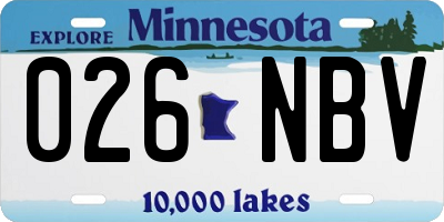 MN license plate 026NBV