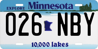 MN license plate 026NBY