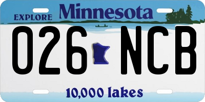 MN license plate 026NCB
