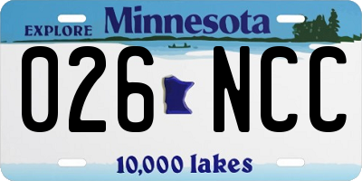 MN license plate 026NCC