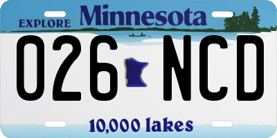 MN license plate 026NCD