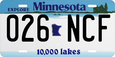MN license plate 026NCF