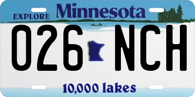 MN license plate 026NCH