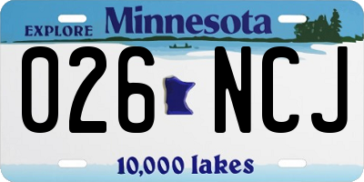 MN license plate 026NCJ