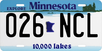 MN license plate 026NCL