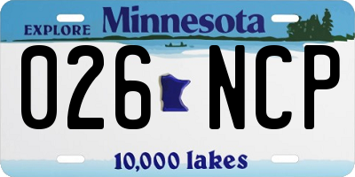 MN license plate 026NCP