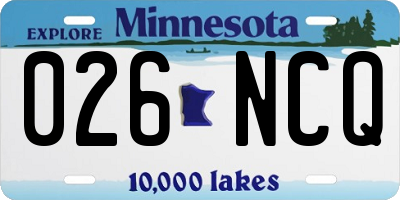 MN license plate 026NCQ