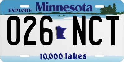 MN license plate 026NCT