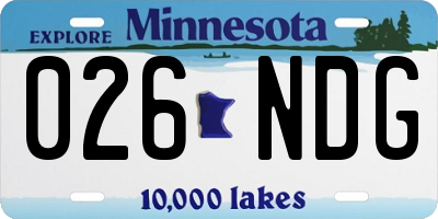 MN license plate 026NDG