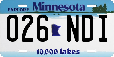 MN license plate 026NDI