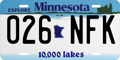 MN license plate 026NFK