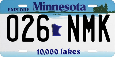 MN license plate 026NMK